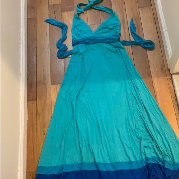 NWOT Calypso backless color block halter maxi - Picture 1 of 5